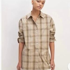 Everlane The‎ Supima Cotton Boyfriend Shirt Plaid Women’s Small